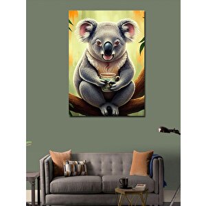 Kanvas Tablo Kahve İçen Koala 100x140 cm