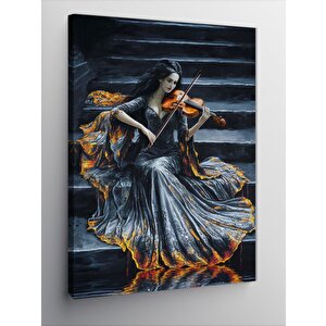 Kanvas Tablo Keman Çalan Kadın 50x70 cm