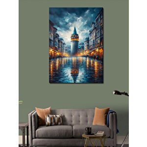 Kanvas Tablo Yağmurlu Galata Kulesi 70x100 cm
