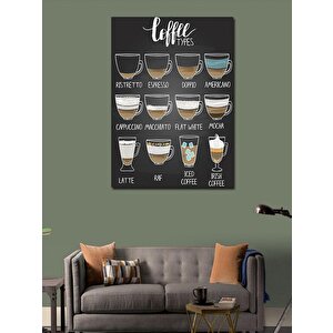 Kanvas Tablo Kahve Çeşitleri 70x100 cm
