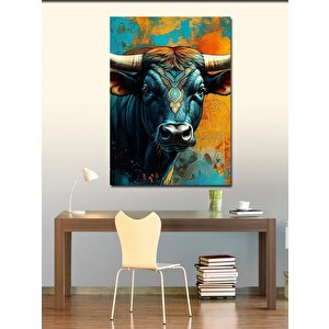 Kanvas Tablo Mavi Boğa 100x140 cm