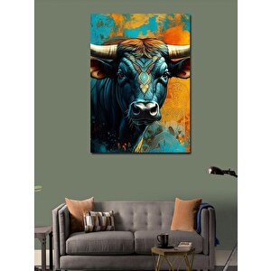 Kanvas Tablo Mavi Boğa 100x140 cm