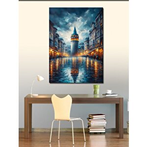 Kanvas Tablo Yağmurlu Galata Kulesi 50x70 cm