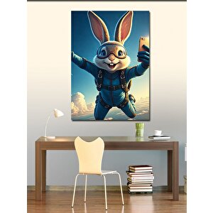 Kanvas Tablo Uçaktan Atlayan Tavşan 70x100 cm