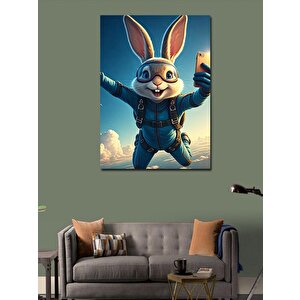 Kanvas Tablo Uçaktan Atlayan Tavşan 70x100 cm