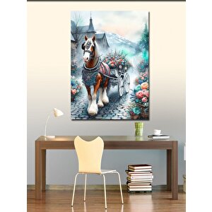 Kanvas Tablo Kahverengi At 50x70 cm