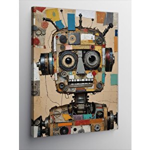 Kanvas Tablo Retro Robot 50x70 cm