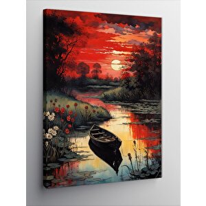 Kanvas Tablo Kırmızı Güneş Batımı 50x70 cm