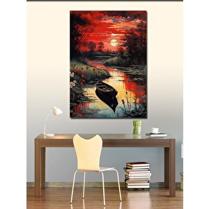 Kanvas Tablo Kırmızı Güneş Batımı 50x70 cm