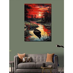Kanvas Tablo Kırmızı Güneş Batımı 50x70 cm