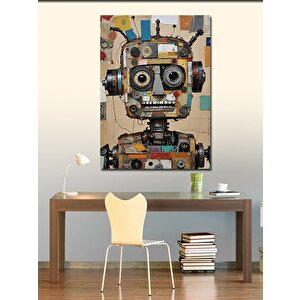 Kanvas Tablo Retro Robot 100x140 cm