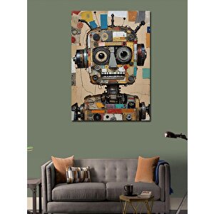 Kanvas Tablo Retro Robot 100x140 cm