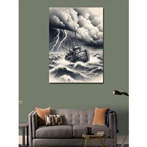 Kanvas Tablo Fırtına Ortasında Gemi 70x100 cm