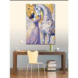 Kanvas Tablo Desenli At Ve Kadın 50x70 cm