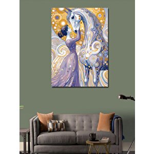 Kanvas Tablo Desenli At Ve Kadın 50x70 cm