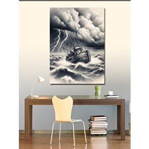 Kanvas Tablo Fırtına Ortasında Gemi 50x70 cm