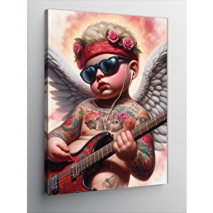 Kanvas Tablo Gitar Çalan Dövmeli Çocuk