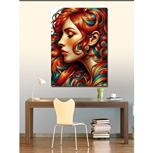 Kanvas Tablo Kırmızı Saçlı Kadın 100x140 cm