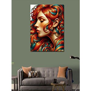Kanvas Tablo Kırmızı Saçlı Kadın 100x140 cm