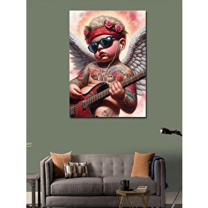 Kanvas Tablo Gitar Çalan Dövmeli Çocuk 100x140 cm