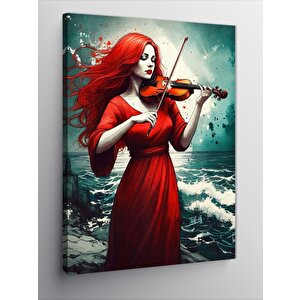 Kanvas Tablo Keman Çalan Kadın 70x100 cm