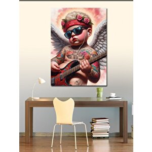 Kanvas Tablo Gitar Çalan Dövmeli Çocuk 70x100 cm