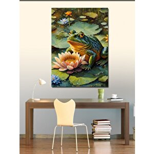 Kanvas Tablo Nilüfer Ve Kurbağa 100x140 cm