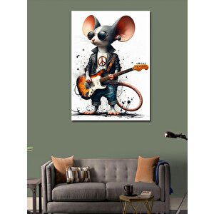 Kanvas Tablo Gitar Çalan Fare 70x100 cm