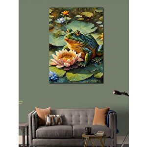 Kanvas Tablo Nilüfer Ve Kurbağa 70x100 cm