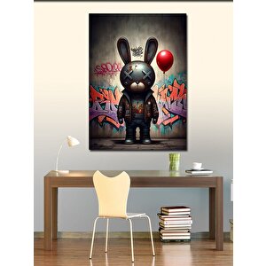 Kanvas Tablo Graffiti Tavşan Figürü 70x100 cm