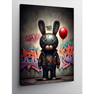 Kanvas Tablo Graffiti Tavşan Figürü 50x70 cm