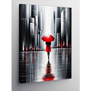 Kanvas Tablo Kırmızı Şemsiye 100x140 cm