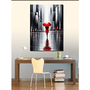 Kanvas Tablo Kırmızı Şemsiye 100x140 cm