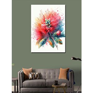Kanvas Tablo Okaliptüs Kırmızı Çiçeği 100x140 cm