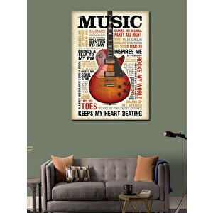 Kanvas Tablo Müzik Temalı Elektro Gitar 70x100 cm