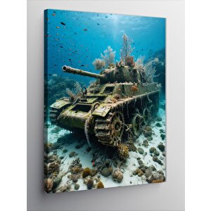 Kanvas Tablo Su Altındaki Tank 50x70 cm