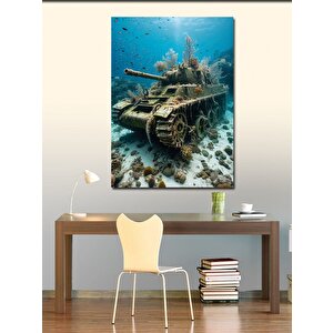 Kanvas Tablo Su Altındaki Tank 50x70 cm