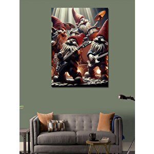Kanvas Tablo Davul Ve Gitar Çalan Cüceler Grubu 50x70 cm