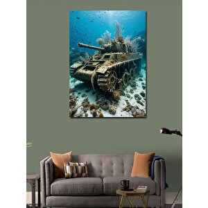 Kanvas Tablo Su Altındaki Tank 70x100 cm