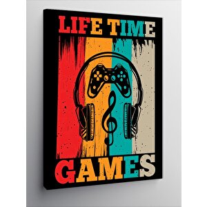 Kanvas Tablo Life Time Games Yazısı 100x140 cm