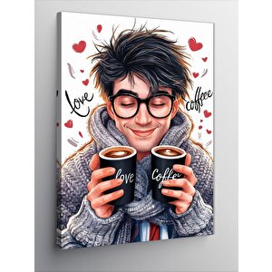 Kanvas Tablo Kahve İçen Adam 50x70 cm