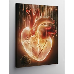 Kanvas Tablo Ateş Kalp 100x140 cm