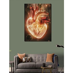Kanvas Tablo Ateş Kalp 100x140 cm
