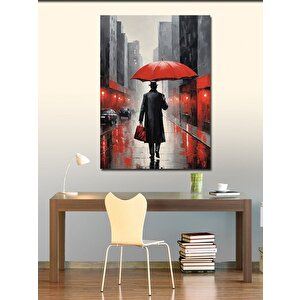 Kanvas Tablo Kırmızı Şemsiye 70x100 cm