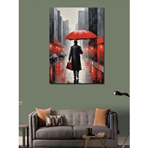 Kanvas Tablo Kırmızı Şemsiye 70x100 cm