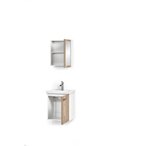 Terra 50 cm Çam  Banyo Dolabı Alt Üst