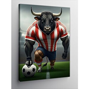 Kanvas Tablo Futbolcu Boğa 100x140 cm