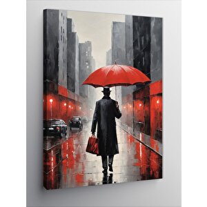 Kanvas Tablo Kırmızı Şemsiye 50x70 cm