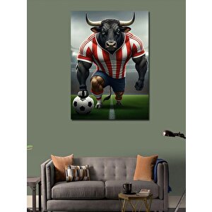 Kanvas Tablo Futbolcu Boğa 50x70 cm