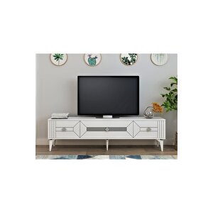 Ceneyradh Tv Sehpası (alt Modül) Beyaz Gümüş
